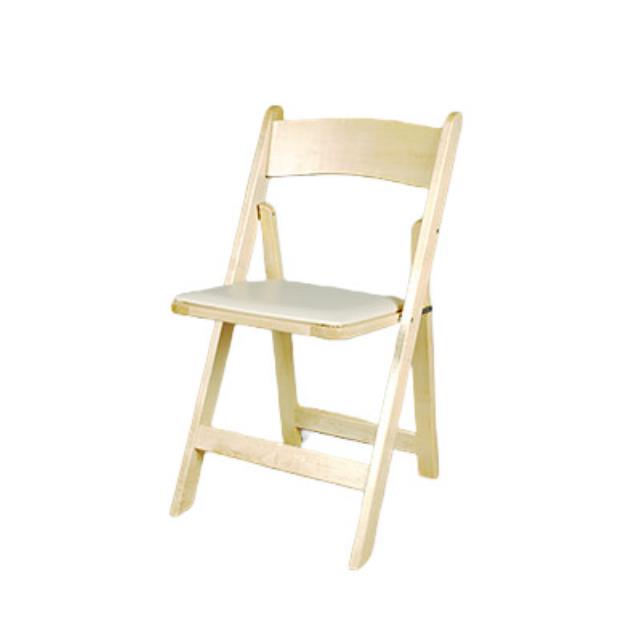 Rental store for Folding Wood Chair - Natural w Padded Seat in Sunnyvale CA