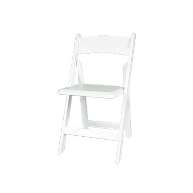 Rental store for Folding Wood Chair - White w Padded Seat in Sunnyvale CA