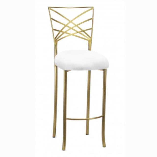 Rental store for Barstool - Fanfare Gold w White Knit Cushion in Sunnyvale CA